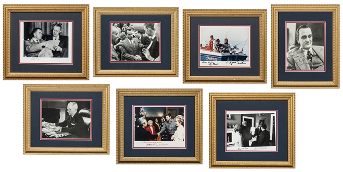 Presidential Signed Framed Photos Lot of 7 - Including Truman, Johnson, Nixon, Ford, Reagan and Bush (PSA/DNA)